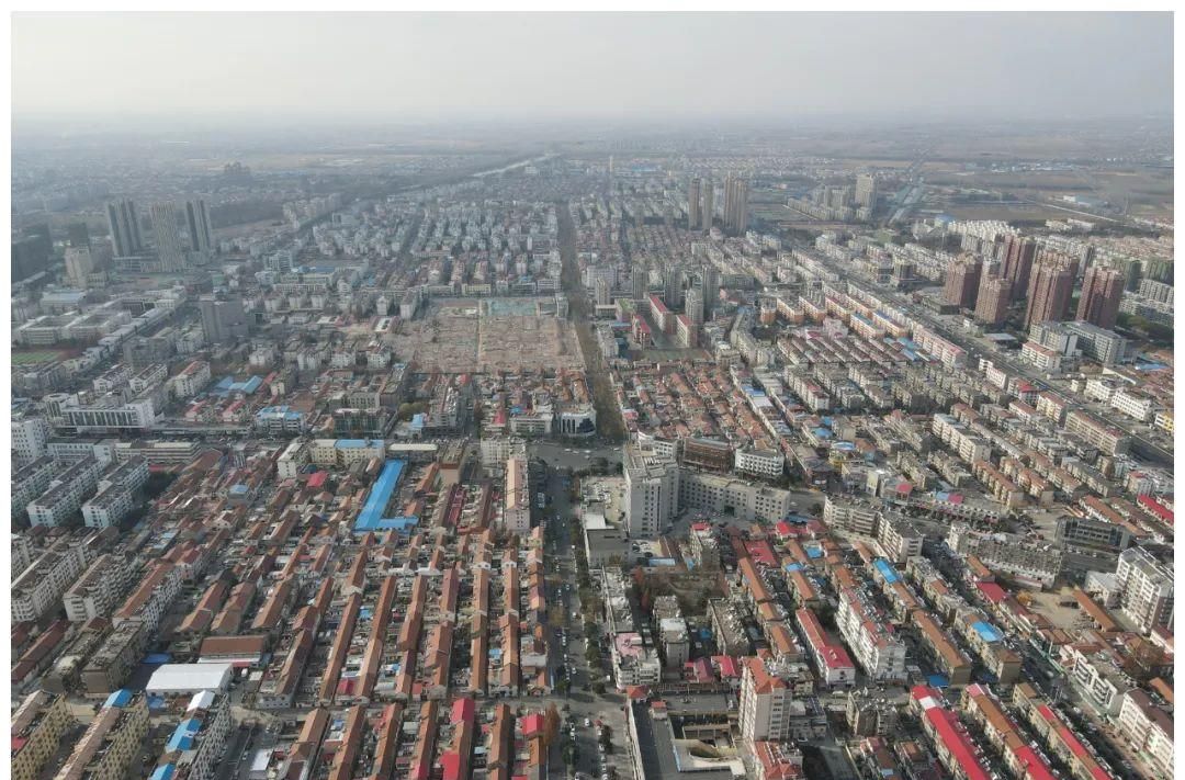 航拍俯瞰赣榆城区建设现状文化路周边区域发展前瞻