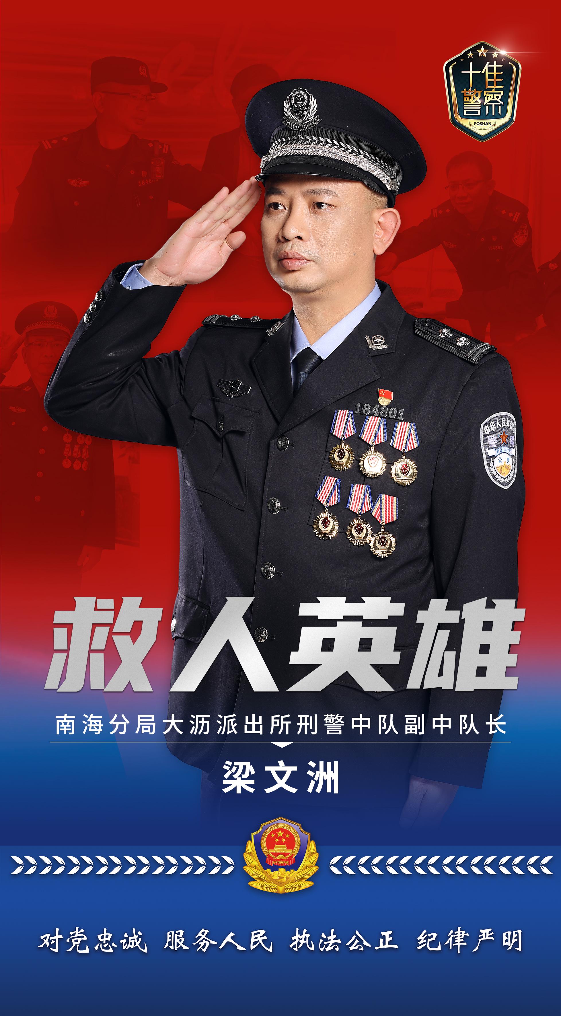 梁文洲,佛山市公安局南海分局大沥派出所刑警中队副中队长.