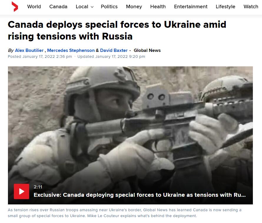 加拿大“环球新闻”电视台1月17日报道截图