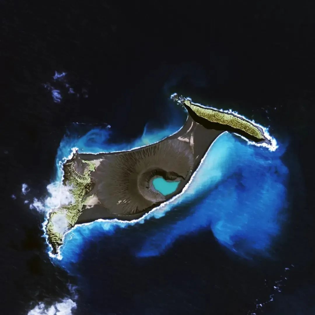 ▲2019年4月30日洪阿哈阿帕伊岛卫星影像。来源：高分一号04