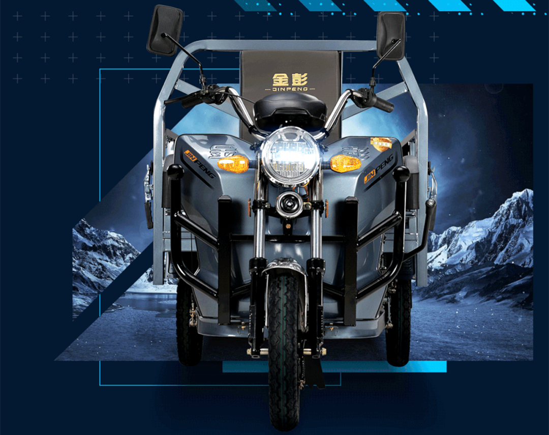 金彭雄鹰电动三轮车评测800w电机一体车厢底板承重高