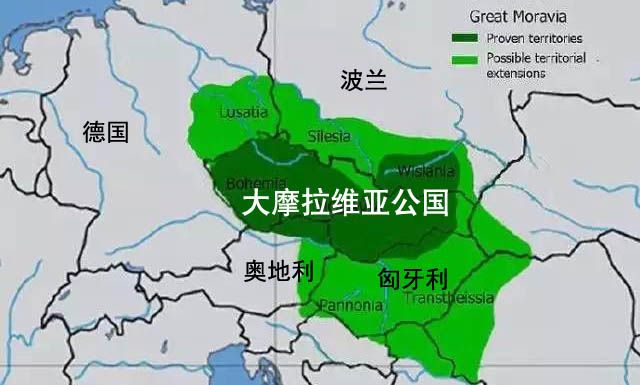 公元830年,"两克"建立第一个国家——大摩拉维亚公国,贵族上层以