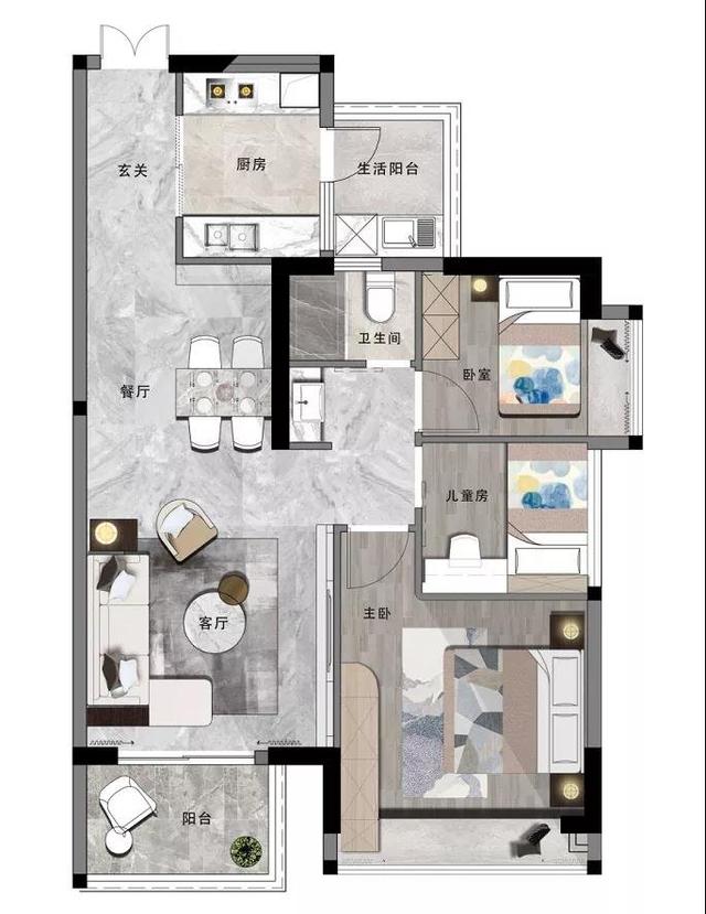 8万起买四房创意户型图怡璟海岸雅园:最后一波心动价,1栋建面约81-115