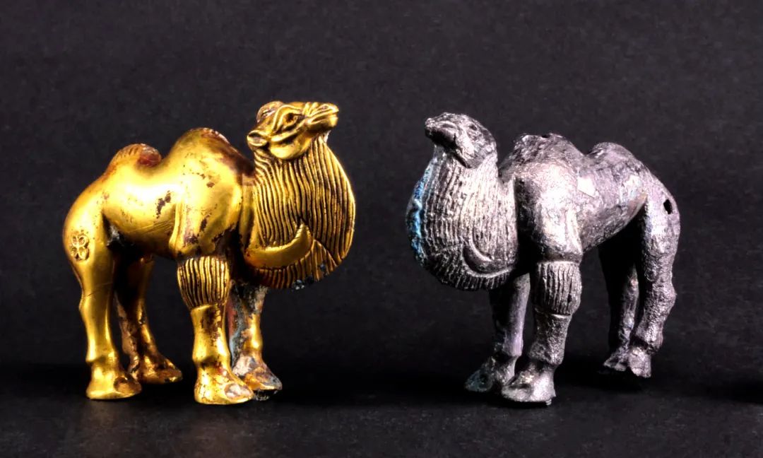 考古工作者目前已经修复完整的器物有:金骆驼,银骆驼,金舞袖俑镶嵌