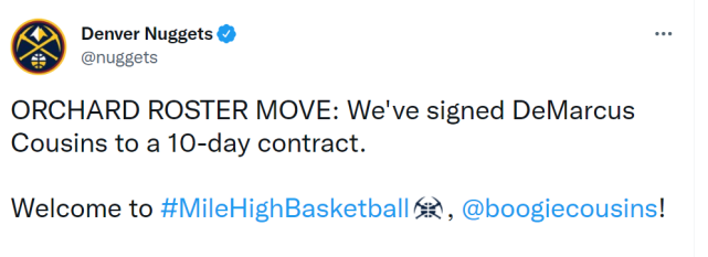 掘金官宣10天合同签考辛斯！他将改穿4号球衣：今日战灰熊迎首秀休闲区蓝鸢梦想 - Www.slyday.coM