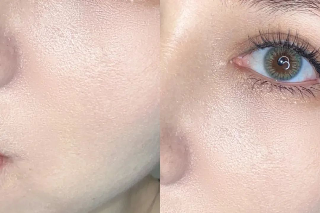 而上妆时粉底液就浮在这些堆叠的护肤品上,扒不到脸上,当然容易卡粉.