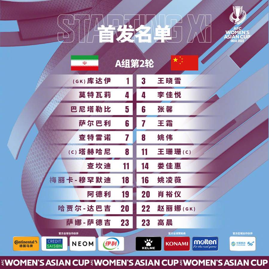 亚洲杯中国女足vs伊朗首发：王霜领衔先发，唐佳丽继续替补休闲区蓝鸢梦想 - Www.slyday.coM