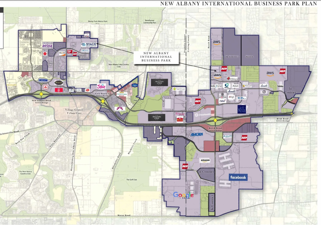 右上角可能是英特尔工厂所在的位置 图源：新奥尔巴尼公司