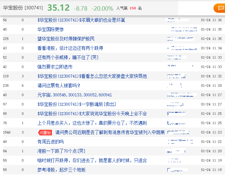  图片来源：华宝股份股吧