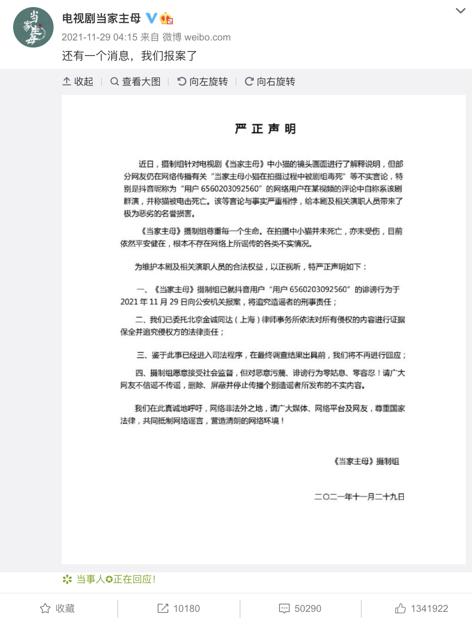 热播剧因拍摄致猫死亡？警方通报：3人被抓休闲区蓝鸢梦想 - Www.slyday.coM