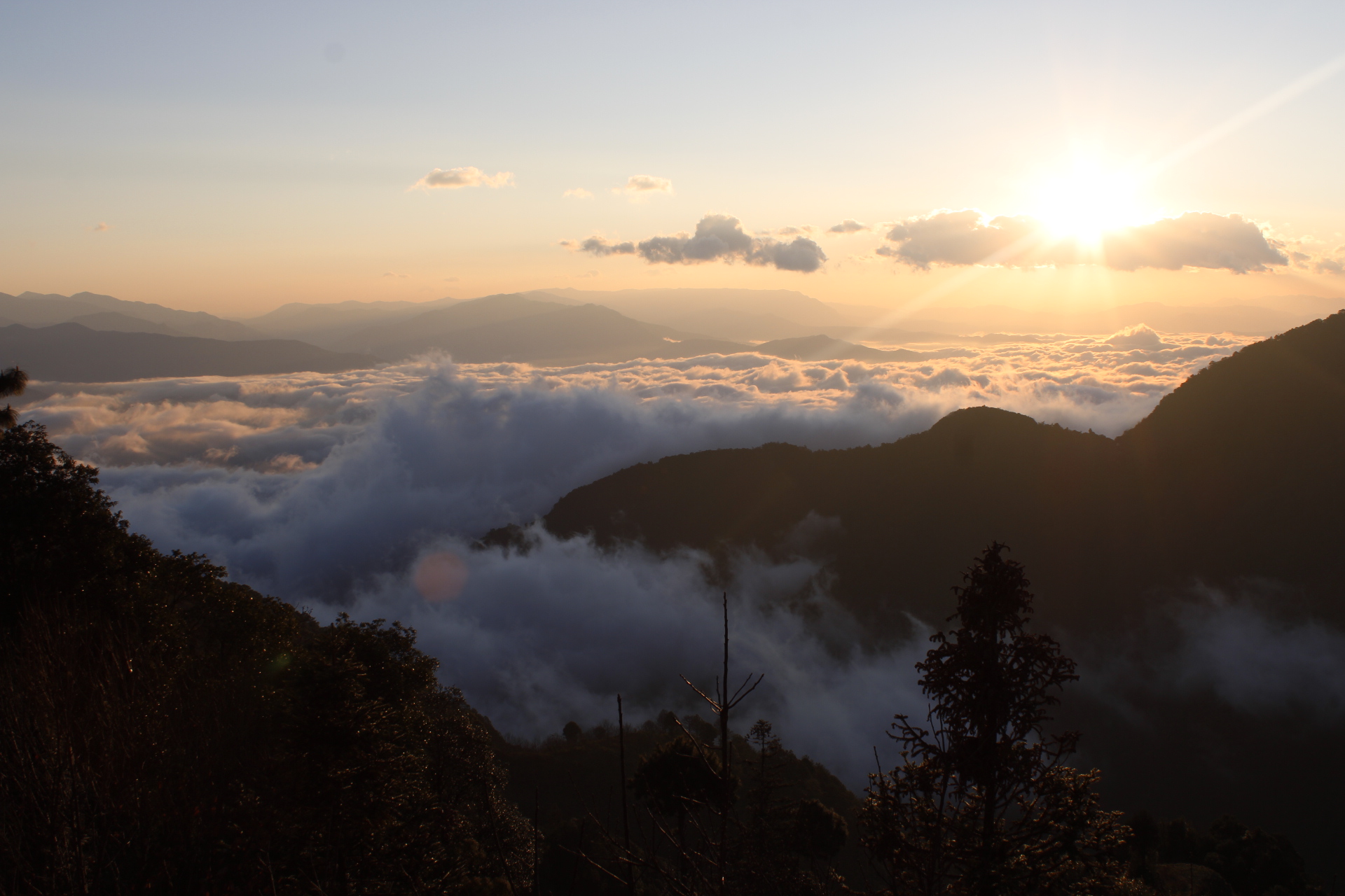 瀑布云海云南高原冰糖橙核心产区新平太惊艳