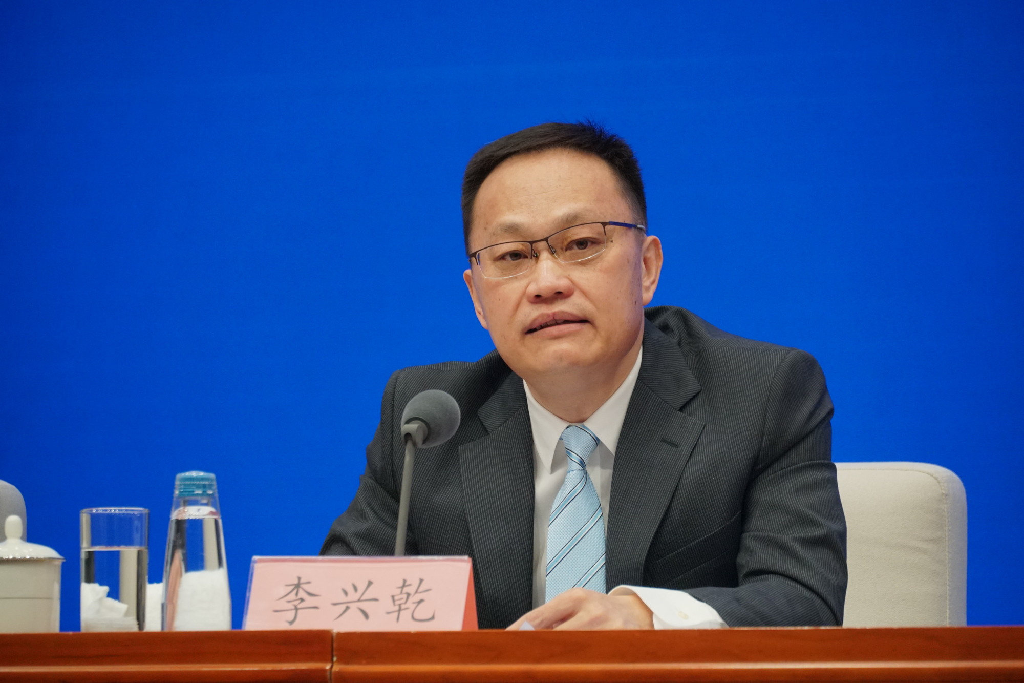 商务部对外贸易司司长李兴乾 &nbsp;澎湃新闻记者 周頔 摄