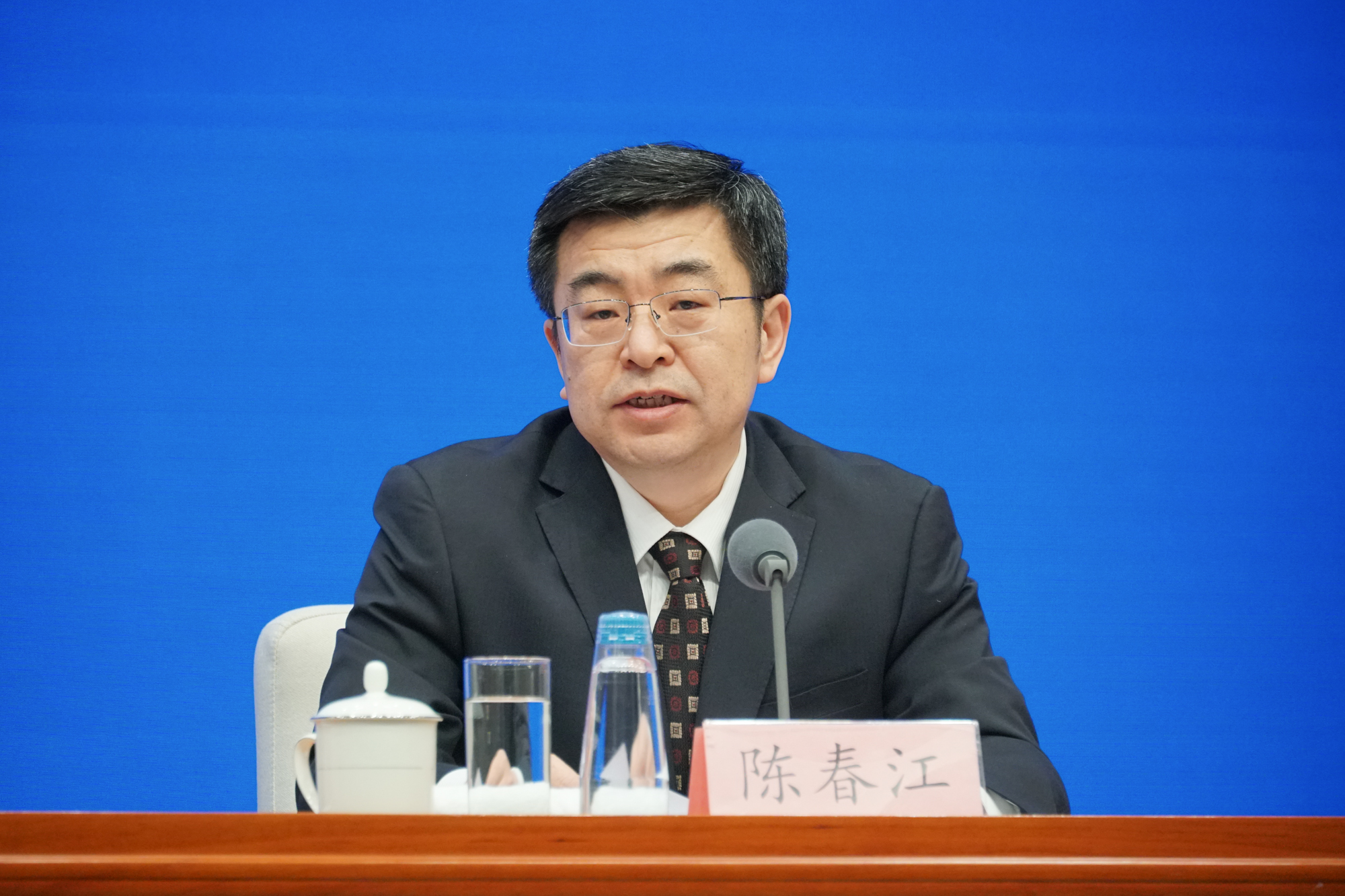 商务部外国投资管理司司长陈春江 &nbsp;澎湃新闻记者 周頔 摄