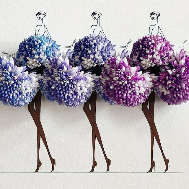 将手绘与鲜花结合，他把服装设计玩出了花，创意一百分休闲区蓝鸢梦想 - Www.slyday.coM