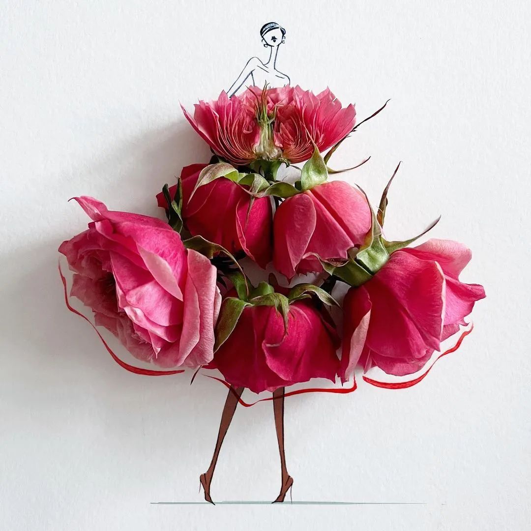 将手绘与鲜花结合，他把服装设计玩出了花，创意一百分休闲区蓝鸢梦想 - Www.slyday.coM