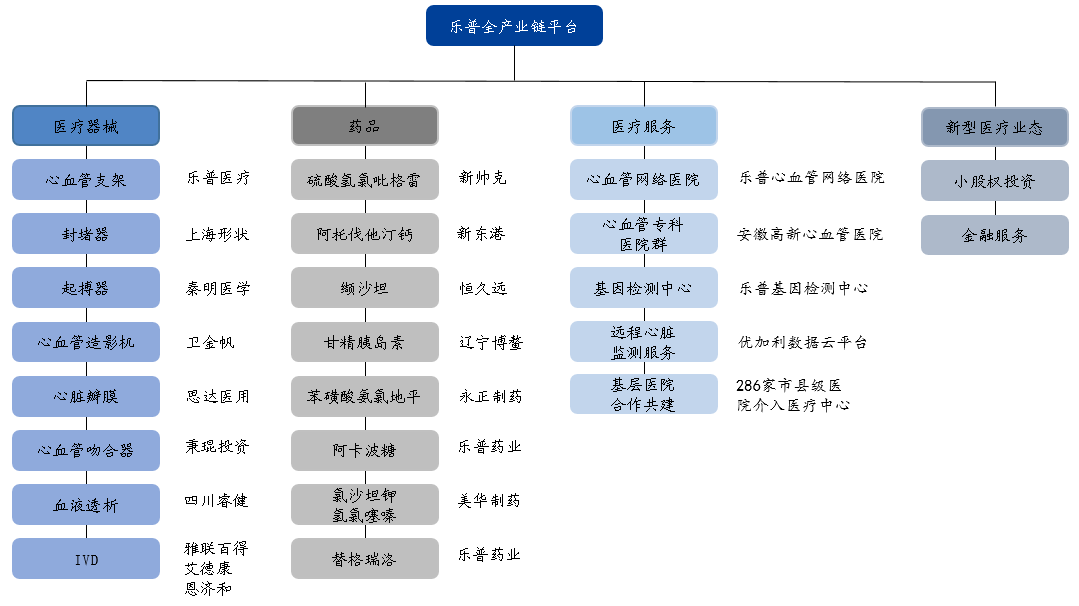 乐普医疗全产业链平台 资料来源：公司公告、国盛证券研究所