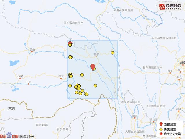 西藏昌都市八宿县发生31级地震