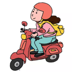 骑电动车的小人简笔画图片