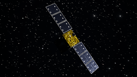 “羲和号”卫星模拟图。“羲和号”全称太阳Hα光谱探测与双超平台科学技术试验卫星，运行于高度为517公里的太阳同步轨道。 中国航天科技集团有限公司上海航天技术研究院供图