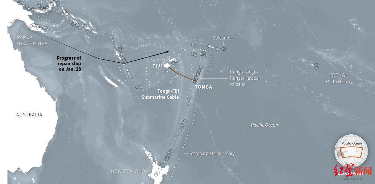 图解 | 火山后的汤加：想“重联”世界，为啥那么难？网络全面恢复还需一个月或更久
