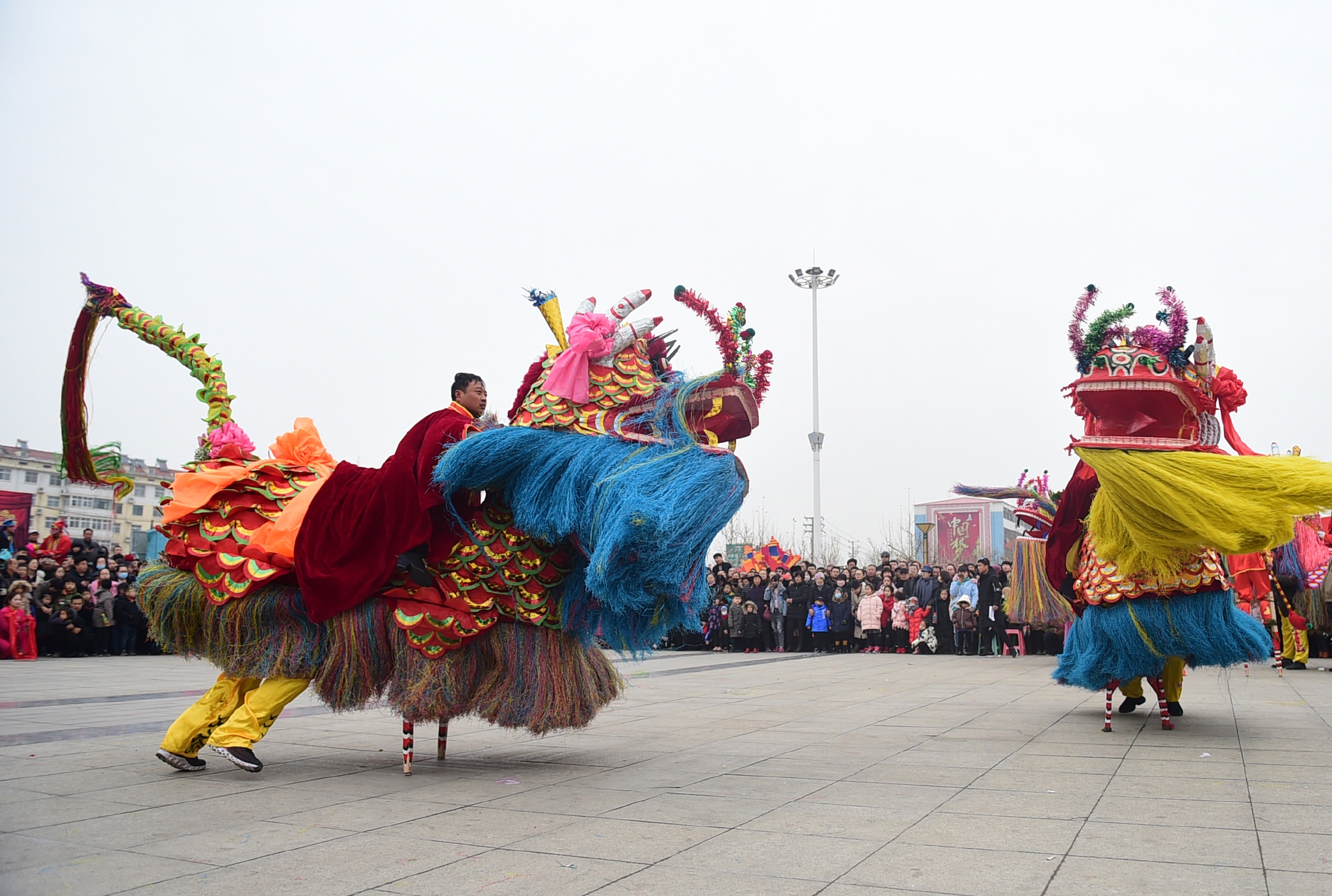 国家级非遗河北黄骅麒麟舞扎制和表演各有绝活