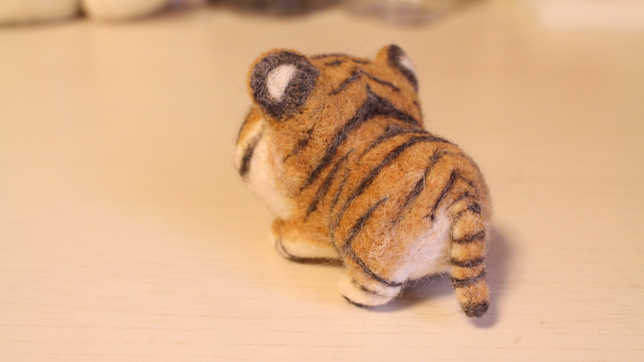 推主wataw8制作的小老虎羊毛毡太可爱啦