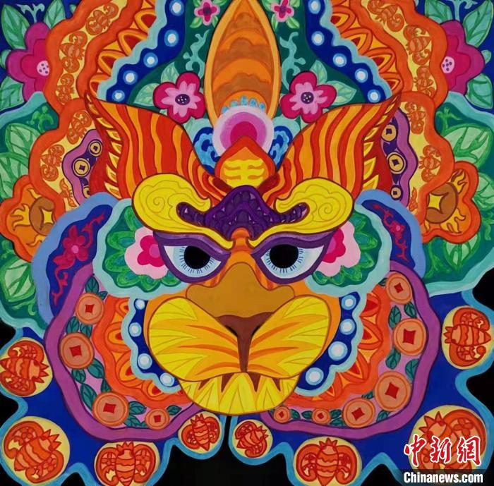 嗷呜农民画里的虎味是什么样的