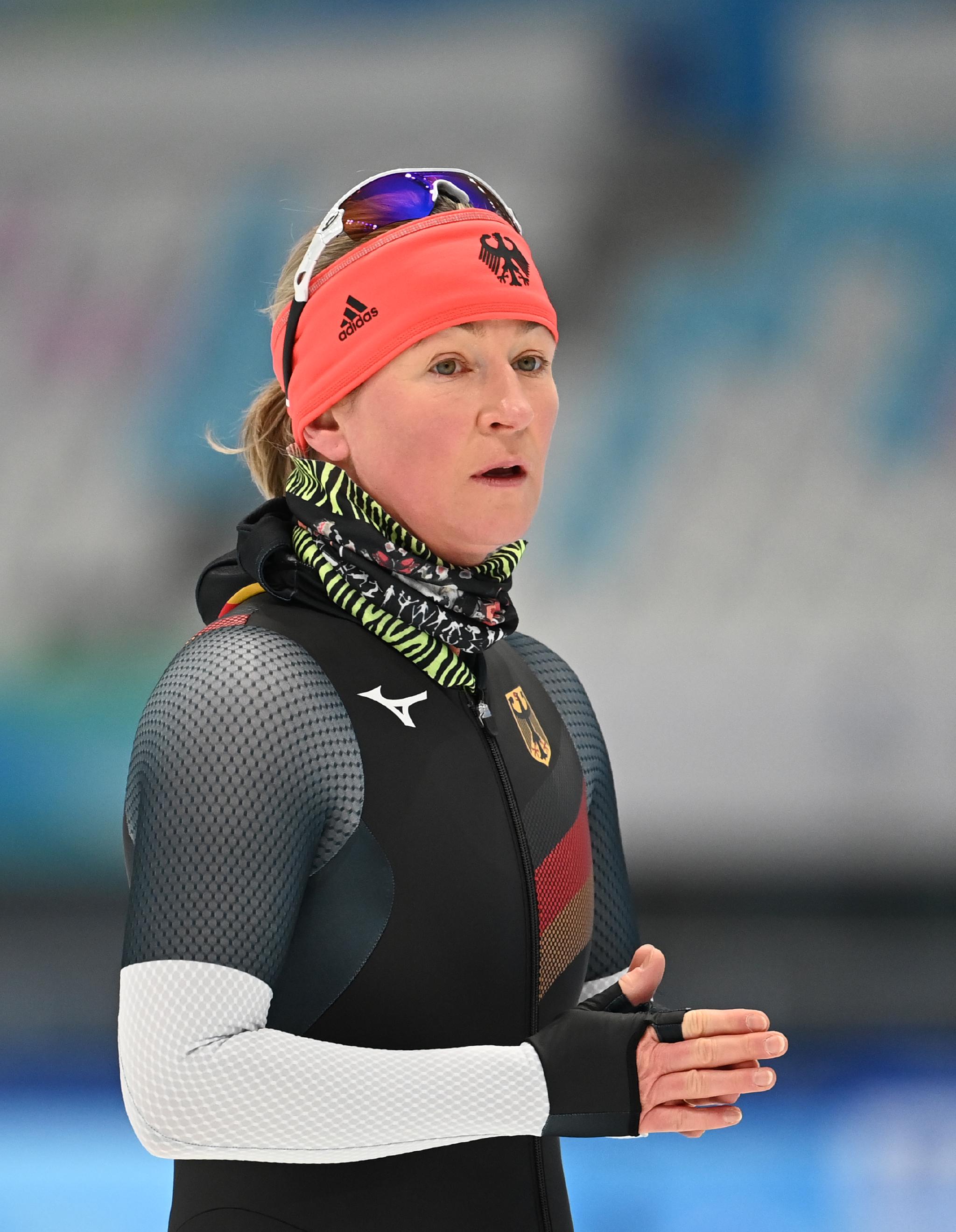 国家速滑馆49岁的德国女子速滑元老冰丝带备战