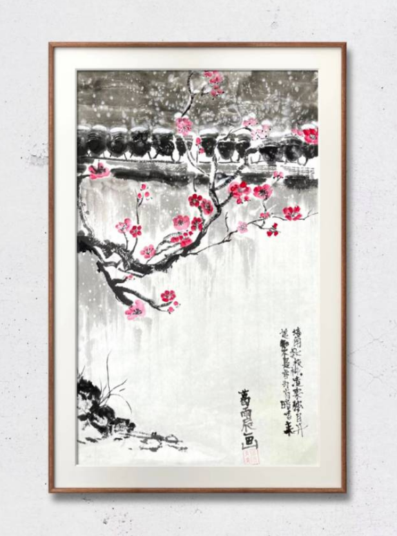 是王安石的《梅花》,大家用不同的方式,画了下自己想象中的"墙角数枝