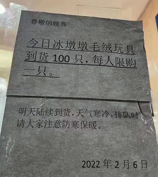 冬奥会吉祥物“冰墩墩”一“墩”难求 黄牛炒作价格翻四倍休闲区蓝鸢梦想 - Www.slyday.coM