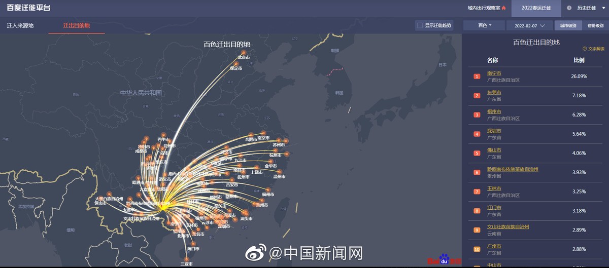 百色波及到广西南宁和广东广州的外溢病例感染者在被管控前活动轨迹多