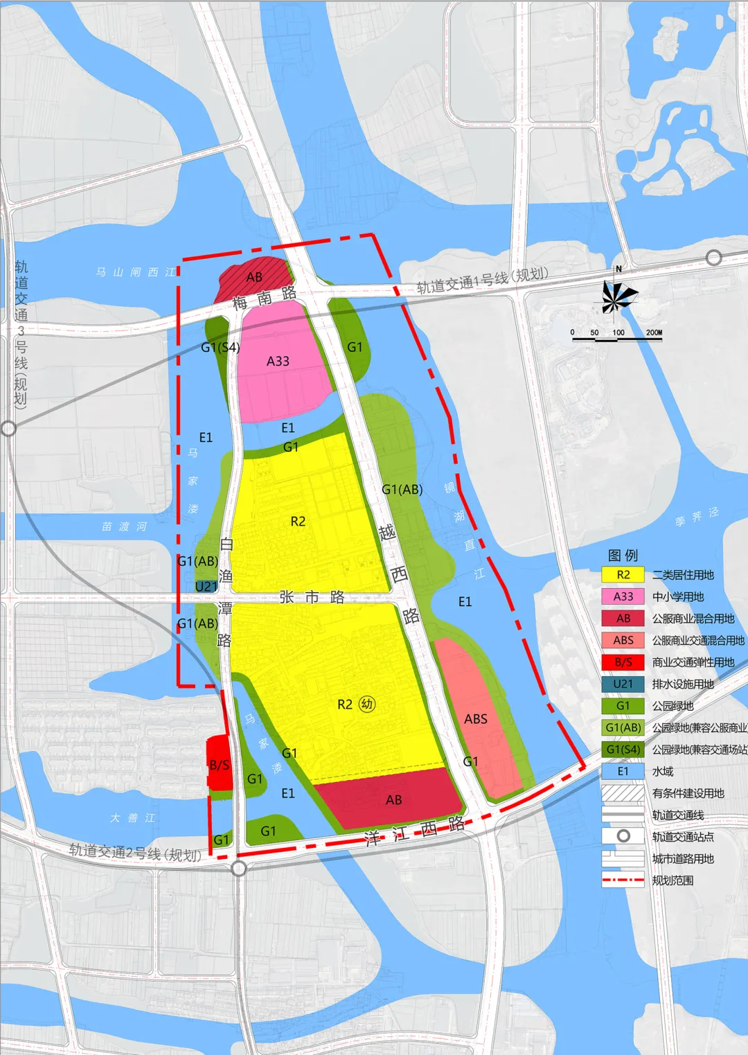 它代表着镜湖核心区将向着洋江西路以北,越西路以西进发,并最终实现与