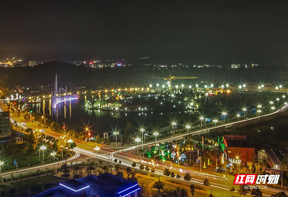 嘉禾县新城区夜景.