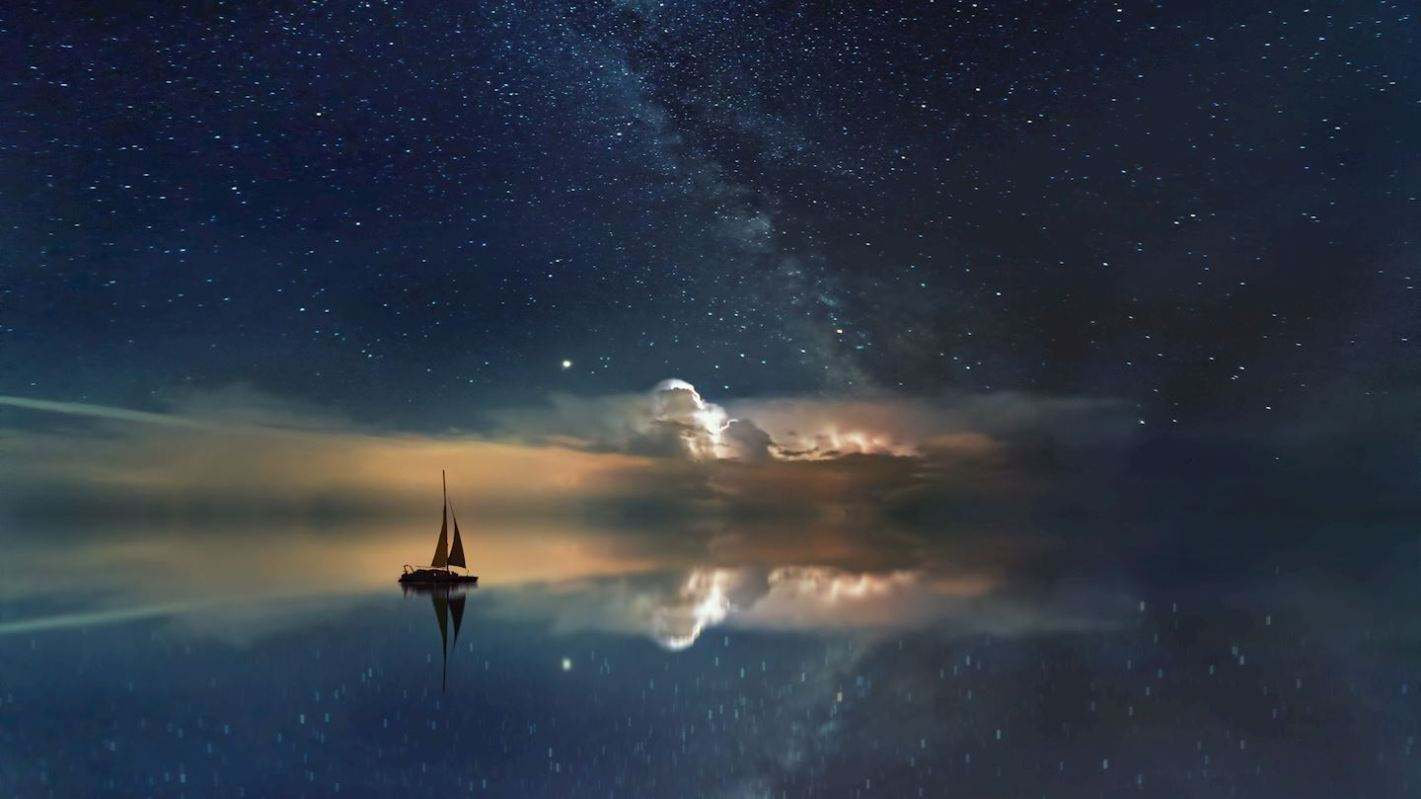 这也太好看了吧大海的夜晚真的像一幅画一样