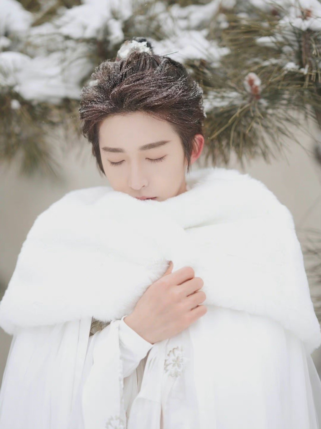刘宇情人节国风雪地写真翩翩少年温润如玉