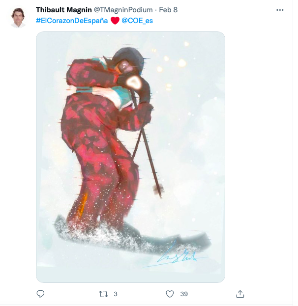 西班牙滑雪运动员“翻牌”小红书用户漫画，并中文感谢：谢谢你们的支持休闲区蓝鸢梦想 - Www.slyday.coM