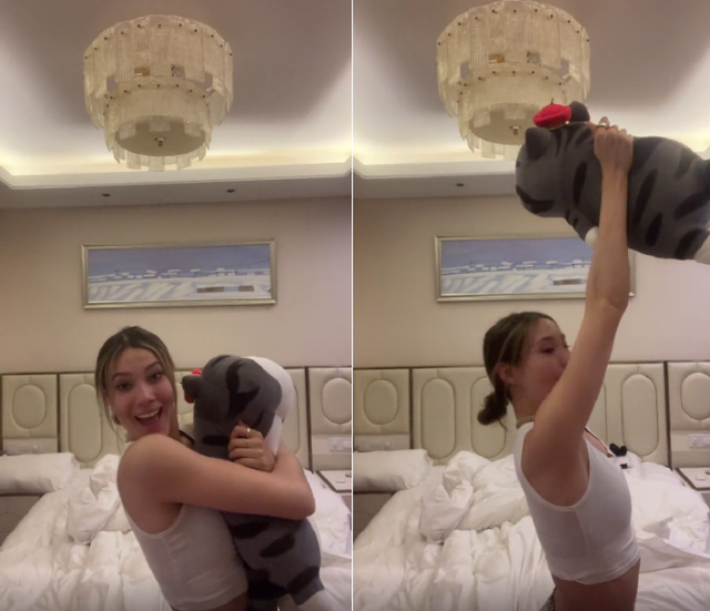 谷爱凌获奖床上兴奋蹦跳!撞到吊灯捂嘴太惊讶,穿短背心炫腹肌休闲区蓝鸢梦想 - Www.slyday.coM 谷爱凌获奖床上兴奋蹦跳!撞到吊灯捂嘴太惊讶,穿短背心炫腹肌休闲区蓝鸢梦想 - Www.slyday.coM