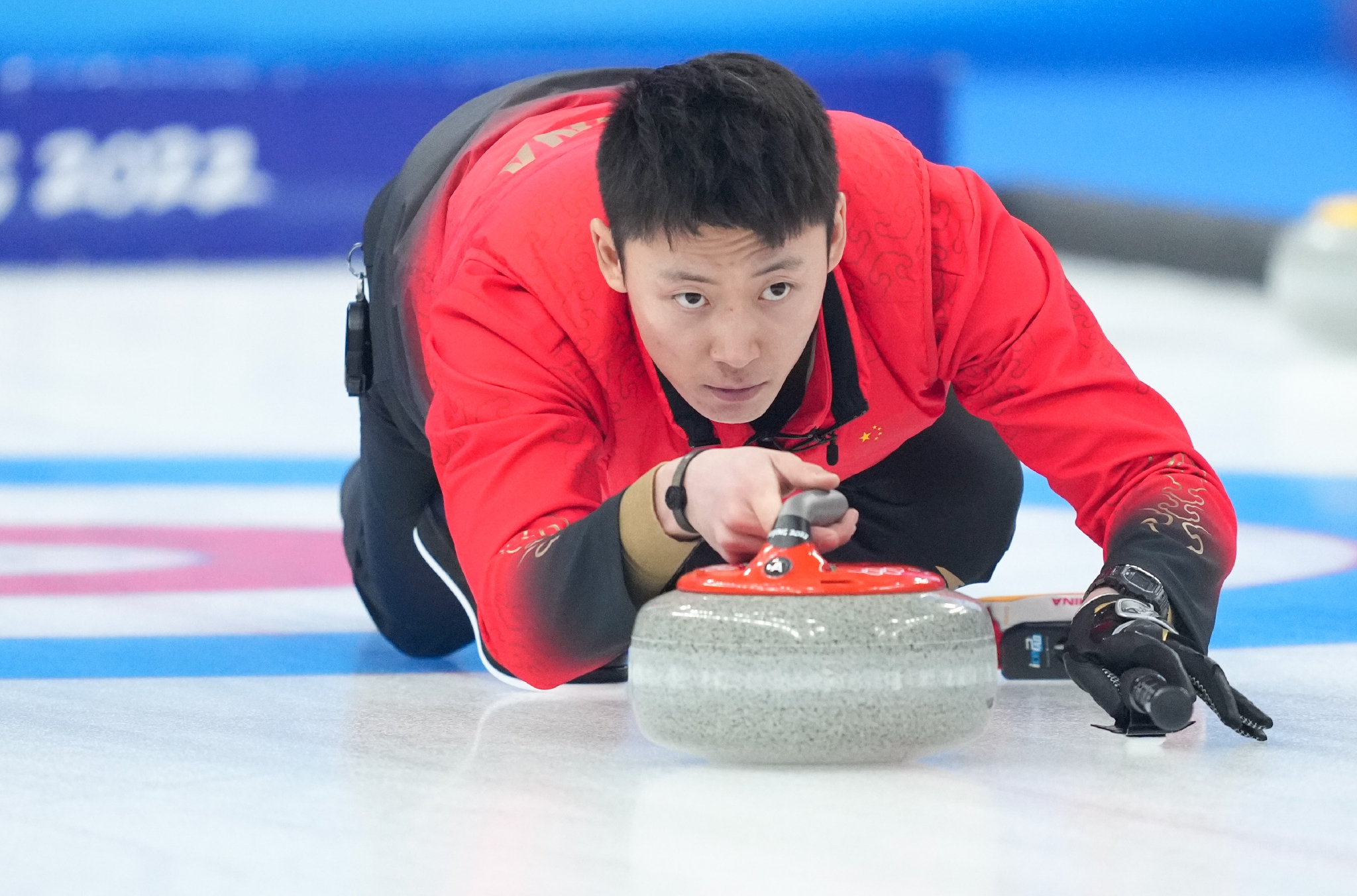 冰壶男子循环赛中国队对阵瑞士队