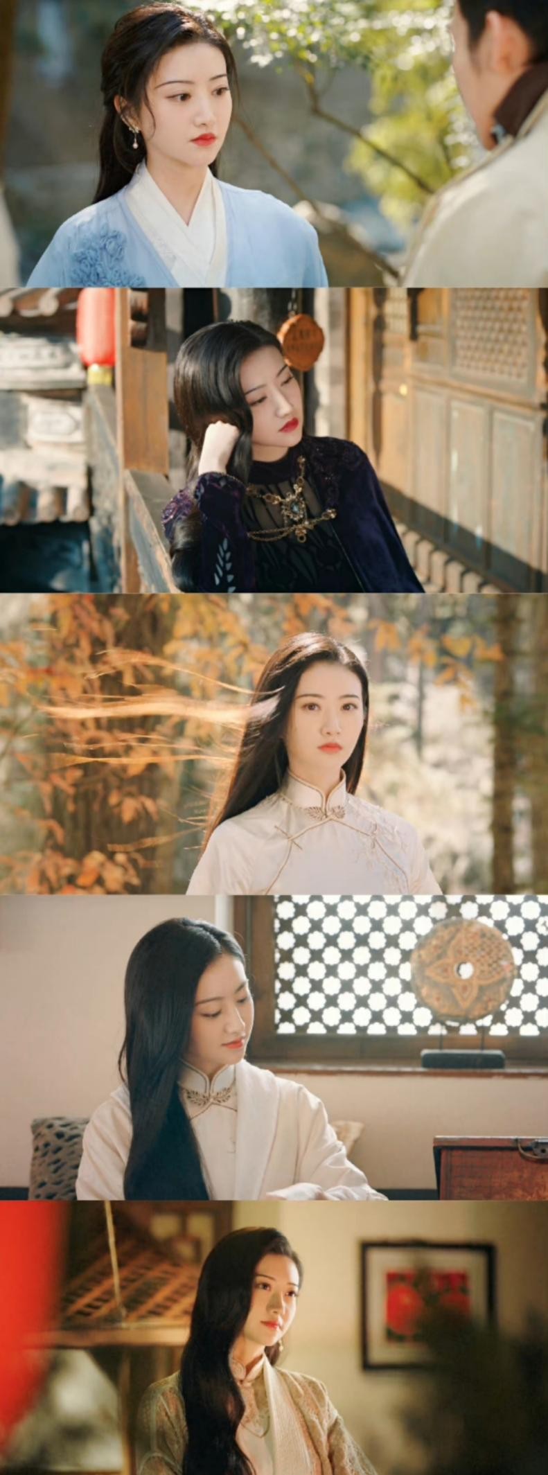 景甜的另一套出圈的旗袍造型则是出自她曾主演的电视剧《司藤》