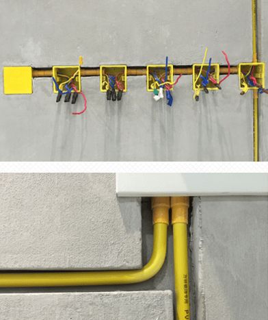 这样将电线布局在天花板上面在施工的过程中,就不需要像地面排线或者