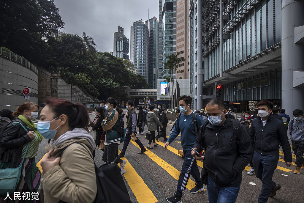 2022年2月15日，实拍香港街道。