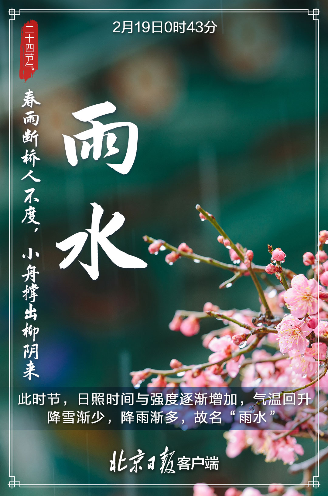 今日雨水好雨知时节草木萌发春天将至