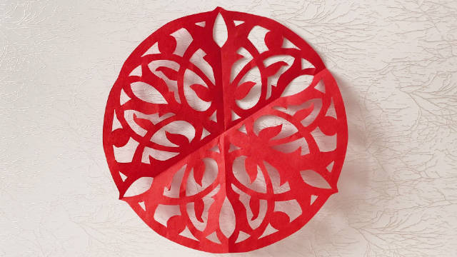「手工剪纸diy」简单又漂亮的圆形窗花纸!