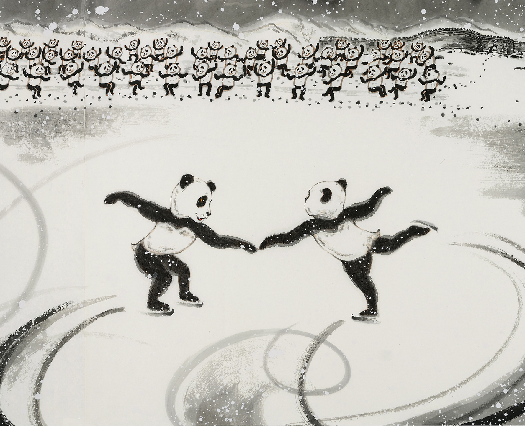 奥运熊猫绘画图片