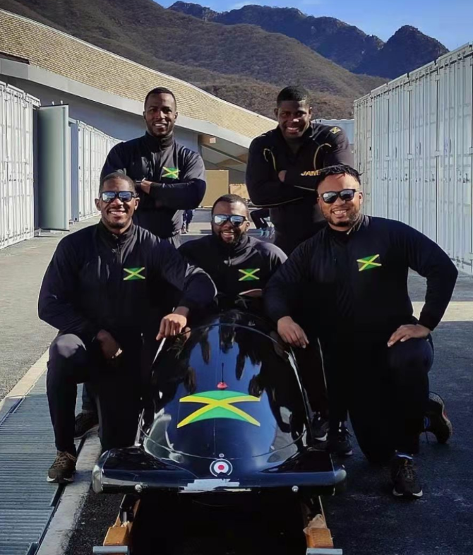 牙买加雪车队&nbsp; 牙买加驻华使馆供图