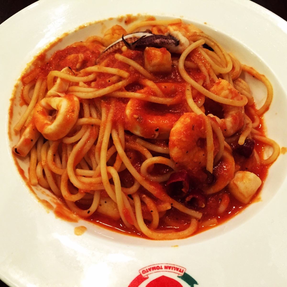 茄汁海鲜意大利面