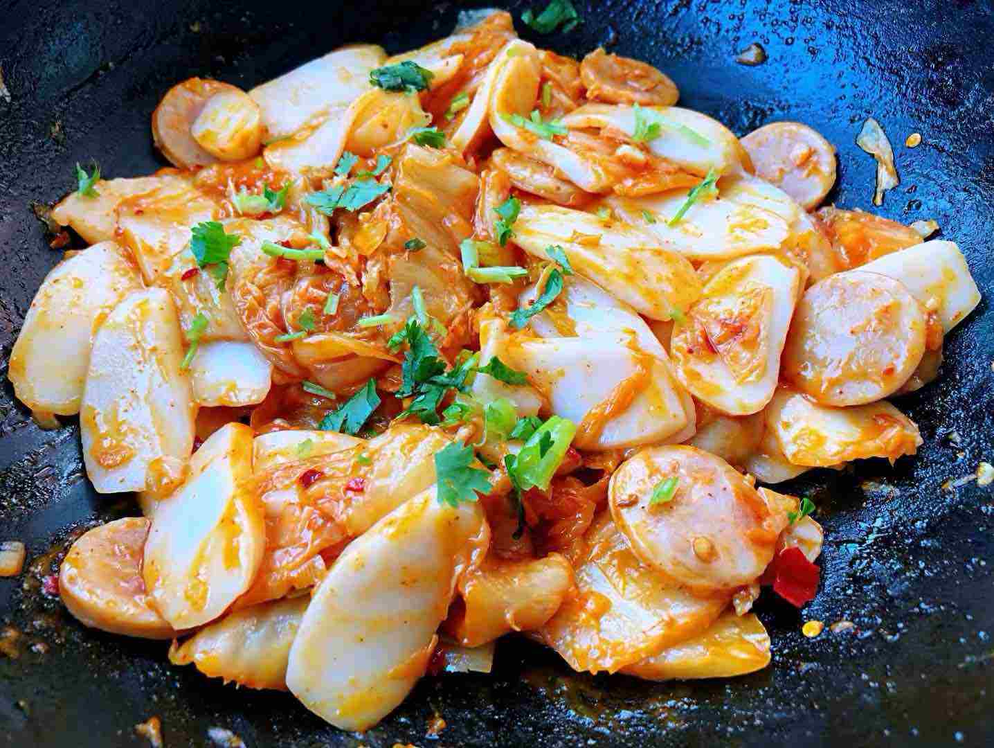 白菜肉丝炒年糕