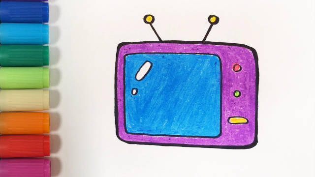 儿歌多多生活百科简笔画 电视 宝宝来画家里看动画的大电视