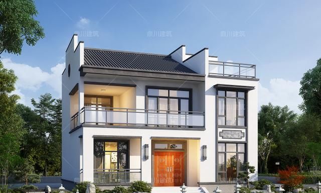 4套平坡屋顶结合的二层别墅,外观端庄有质感,农村建房高光时刻|坡屋顶