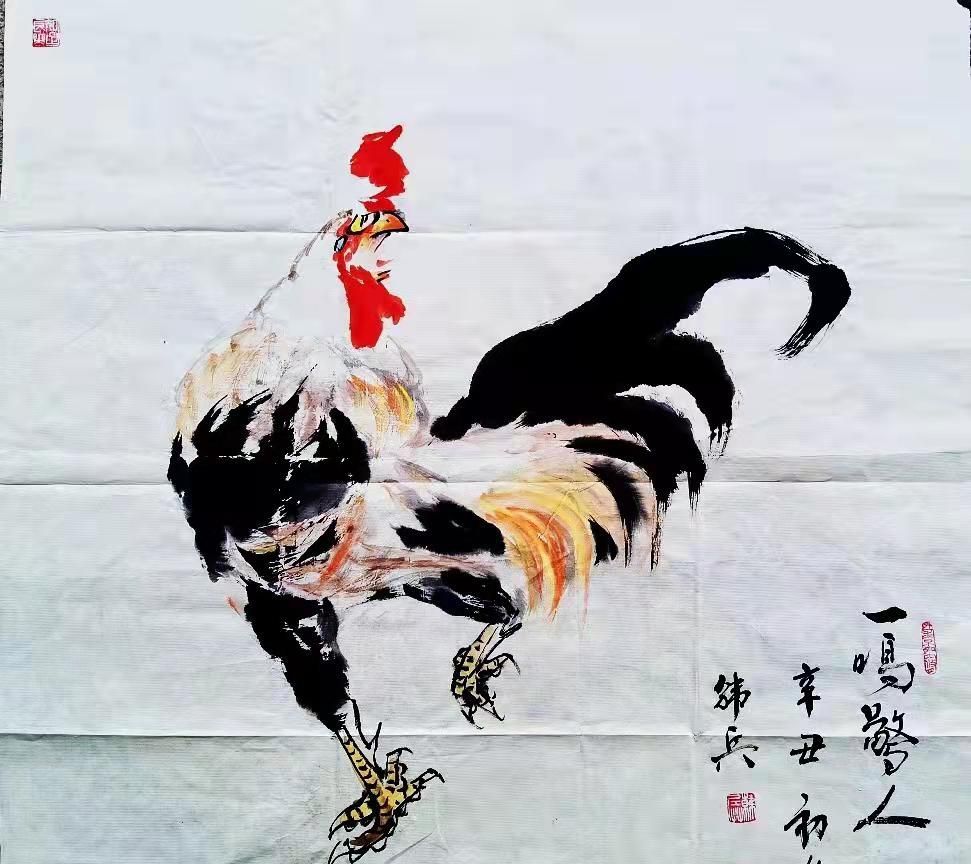 访淮南著名画家韩兵笔下鸿烈鸡|笔墨|张世玉|书画_新浪新闻